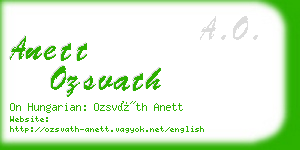 anett ozsvath business card